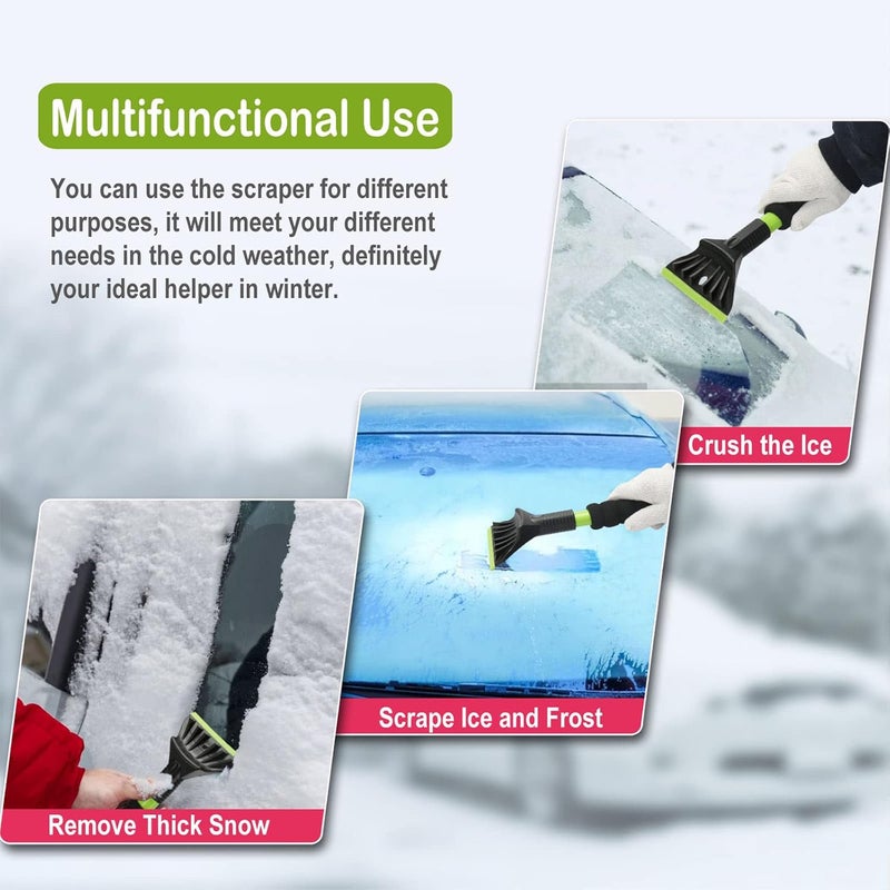Nibule Oversized Ice Scrapers for Car Windshield, Snow Brush Scrapers Car Window Frost Removal with Foam Handle, 4.7Inch Large Soft Blade for SUVs Trucks-Scratch（1pc） - Image 5